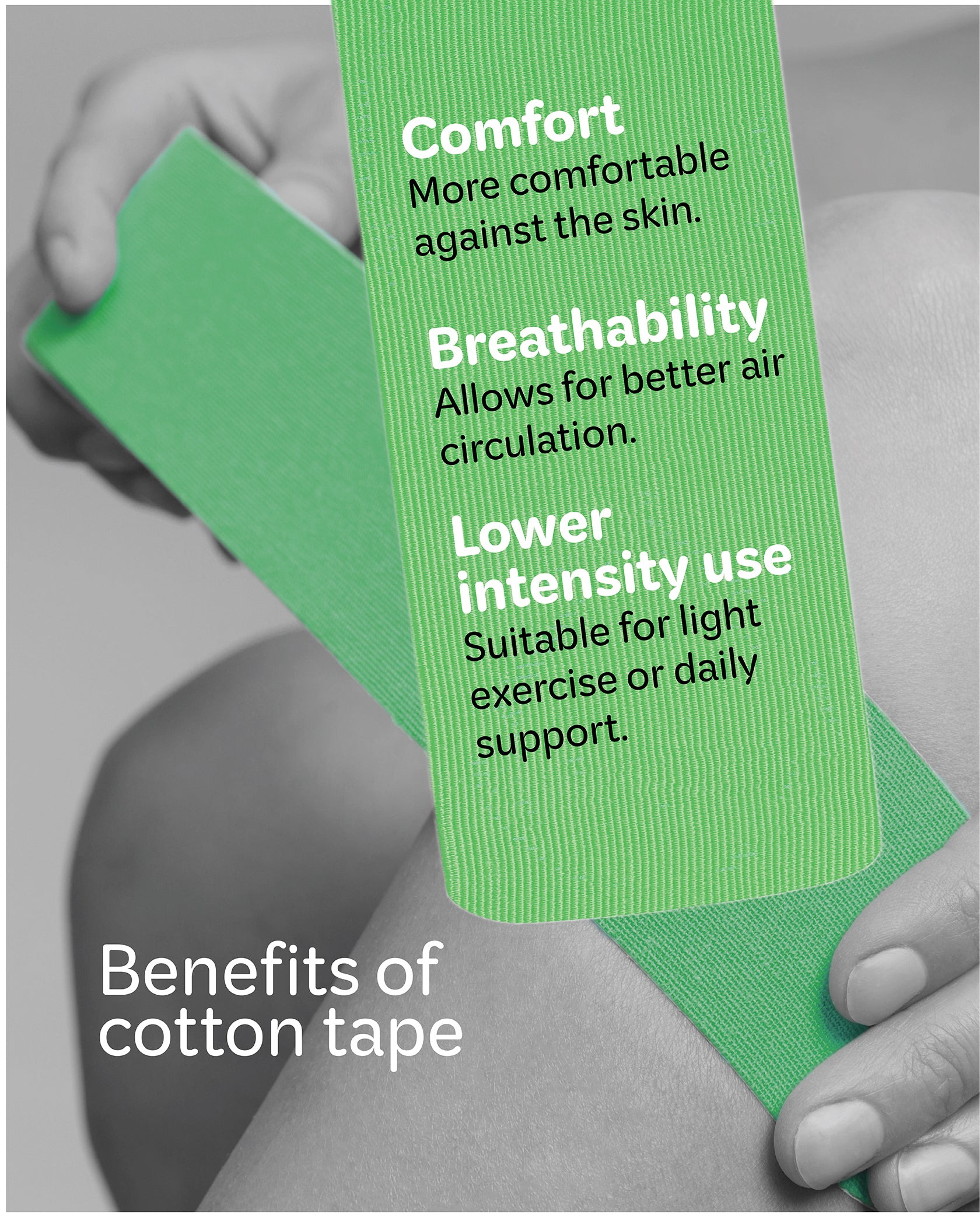 Benefits of MuscleTape cotton Tape